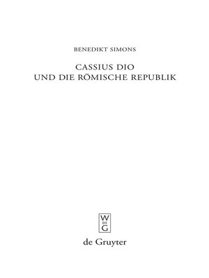 cover image of Cassius Dio und die Römische Republik